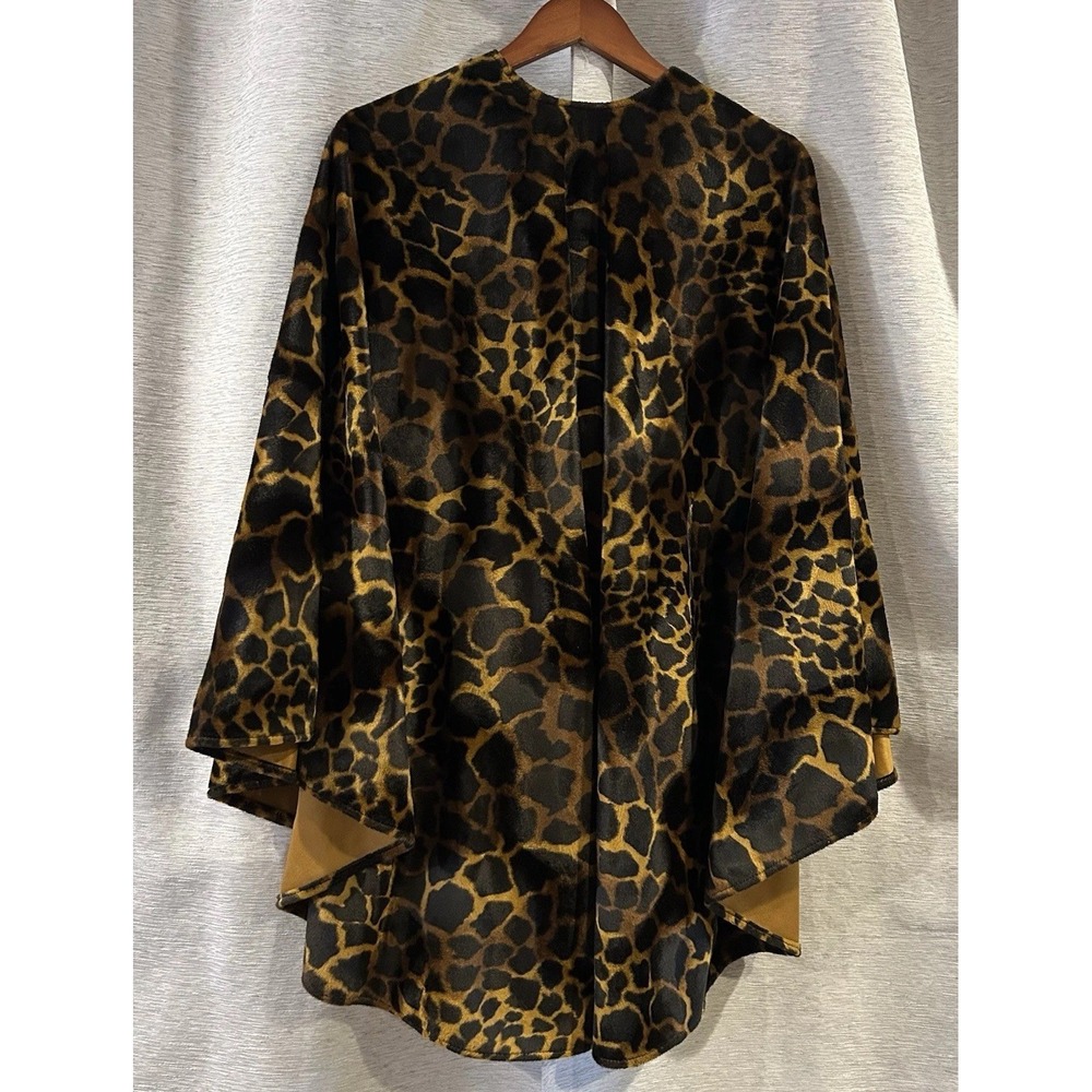 Kathleen For Sweet Herb Vintage 1980's Velour Poncho Cape Giraffe One‎ Size - Picture 3 of 5